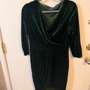 Elegant Green Velvet Dress